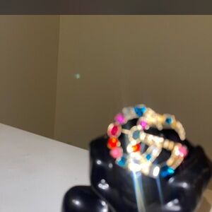 Gold-Tone Multicolor Crystal Statement Ring - Women Jewelry